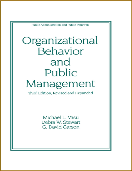 Vasu M  Organizational Behavior and Public Management 1998