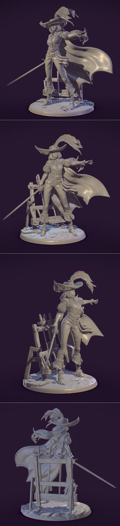 Elle The Musketeer 3D STL