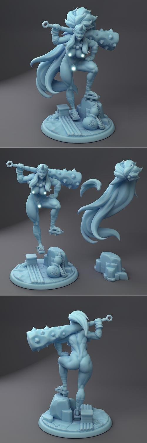 Kijo, the Oni Barbarian - (Pinup) 3D Print Model 