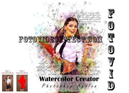 Watercolor Creator Photoshop Action - 7336076