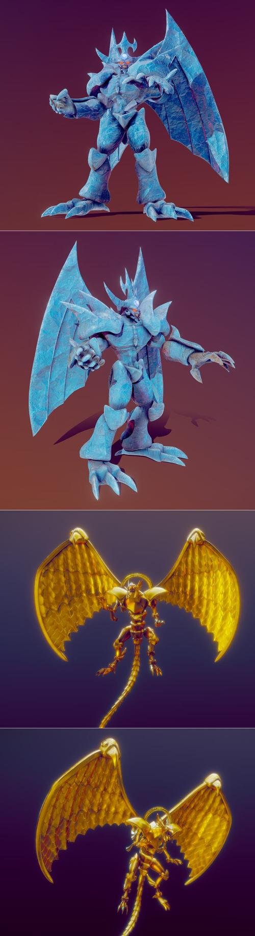 3D STL Yu-Gi-Oh! - Obelisk the Tormentor and Winged Dragon of Ra