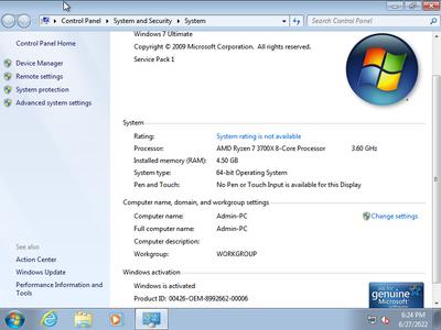 Windows 7 SP1 Ultimate With Office Pro Plus 2010 VL June 2022 Preactivated (x64) 