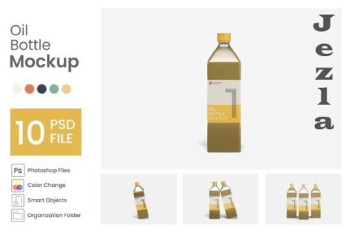 Oil Bottle Mockup - 10 PSD