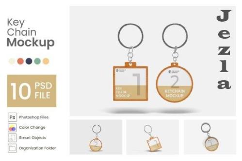 Key Chain Mockup 2 - 10 PSD