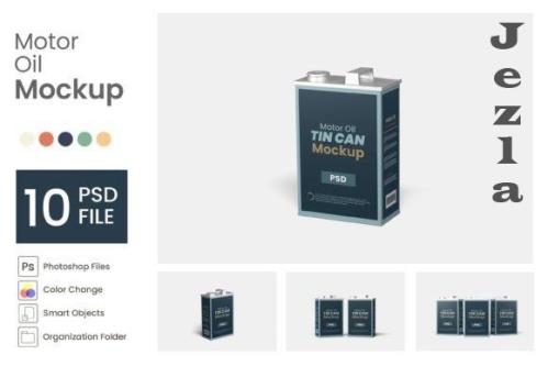 Motor Oil Mockup - 10 PSD