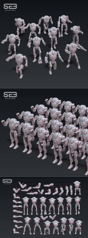3D STL SEB Miniatures - Super Battledroids (B2 Modular Kit)