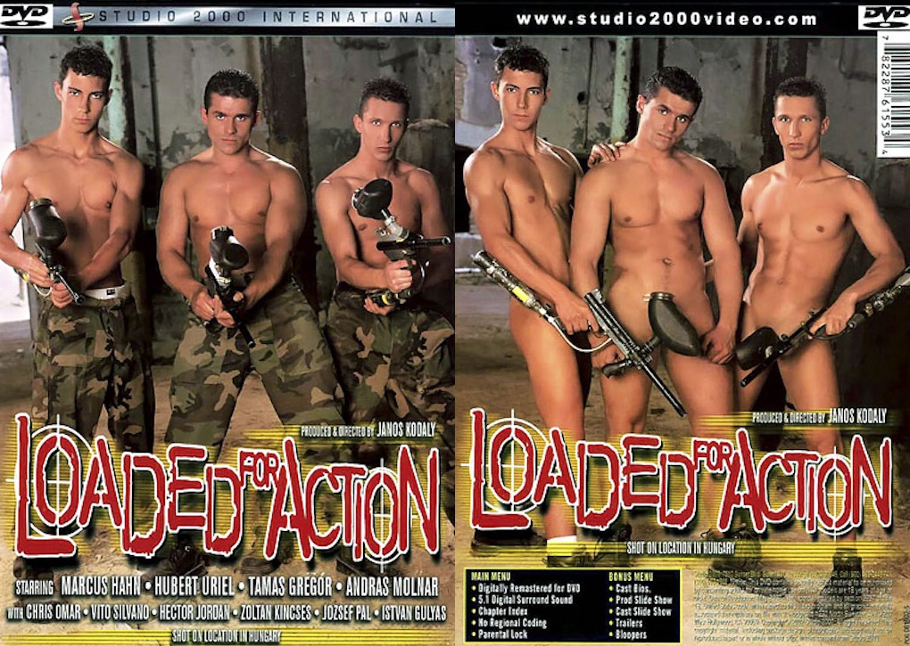 Loaded for Action / Загружено для действия (Janos Kodaly, Studio 2000) [2002 г., Anal, Oral, Condom, Threesome, Miltary, Hunks, European, DVDRip]