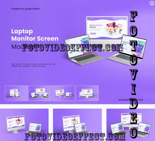 Laptop and Monitor Screen Mockup - 7330121