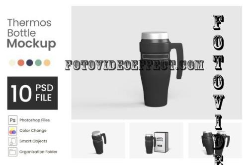 Thermos Bottle Mockup - 10 PSD