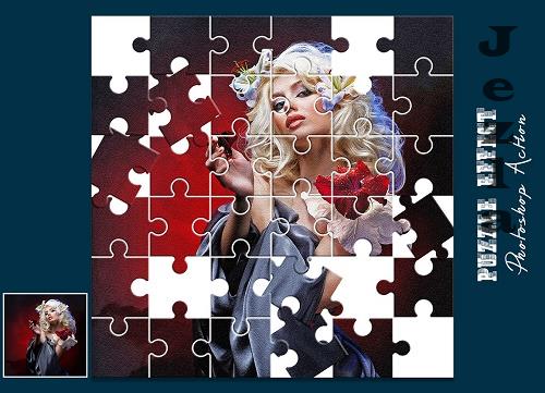 Puzzle Effect Photoshop Action - 7357583