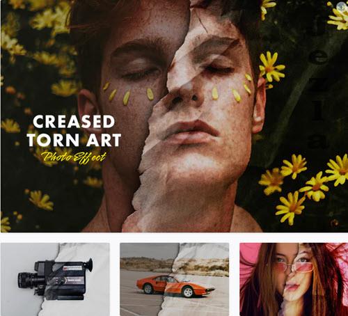 Creased Torn Art Effect - 7350663