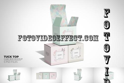 Tuck Top Cube Box Mockup - 7353967