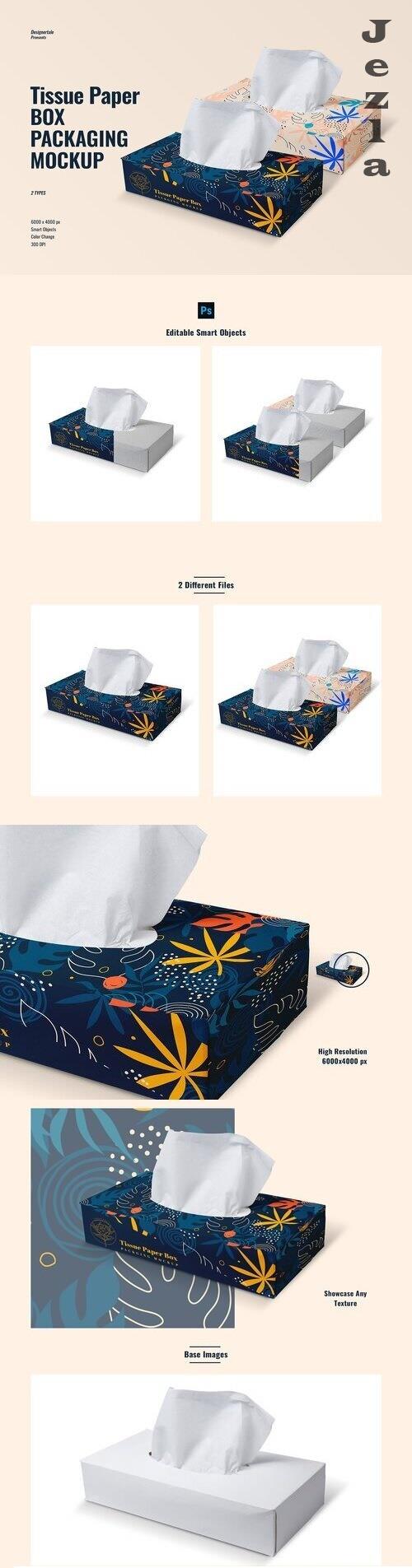 Tissue Paper Box Packaging Mockup - 7366119