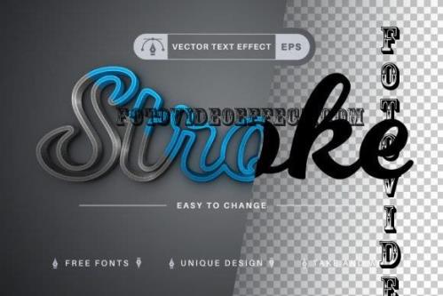 Double Stroke - Editable Text Effect - 7366336