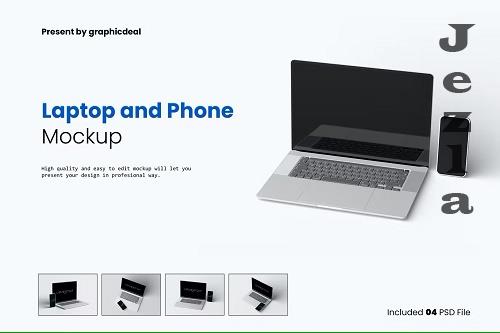 Laptop Macbook & Phone Screen Mockup - 7342658 (part 1)