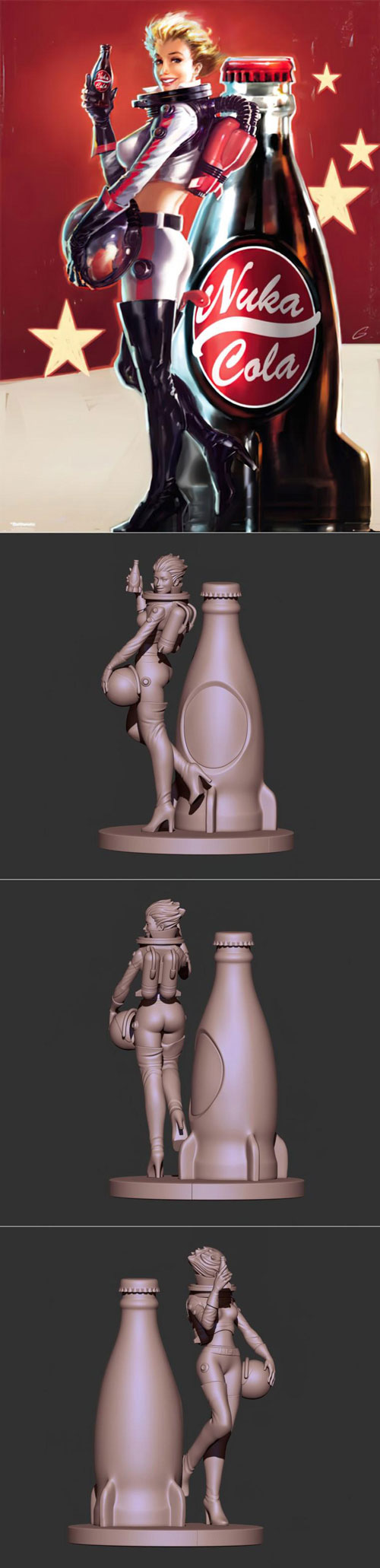 Nuka Cola Girl 3D STL 