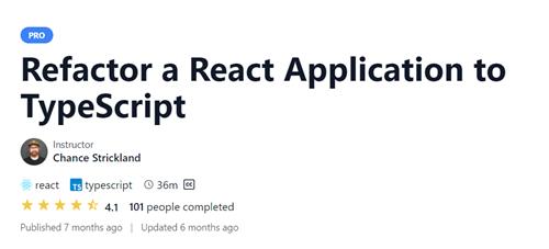 Egghead – Refactor a React Application to TypeScript