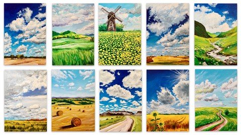 Acrylic Painting For Beginners - 15 Days Of Summer Sky