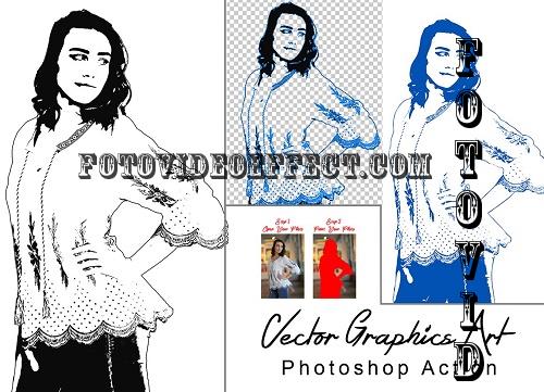 Vector Graphics Art Photoshop Action - 7366115
