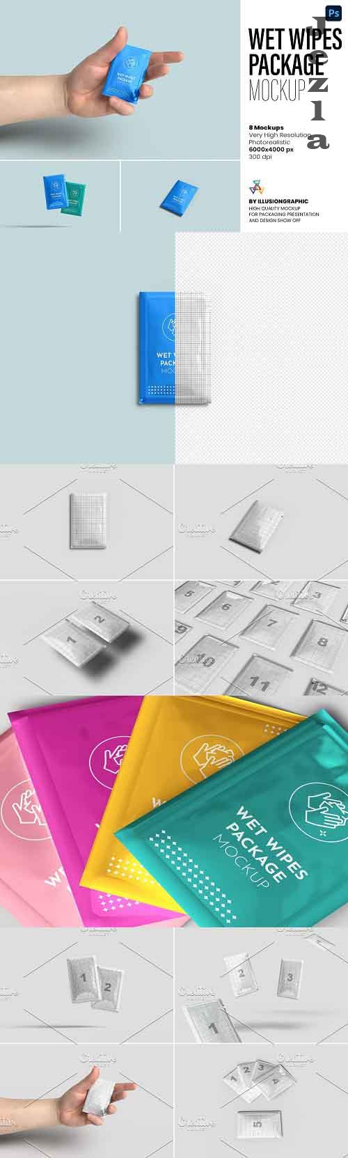 Wet Wipes Package Mockup - 8 views - 7370776