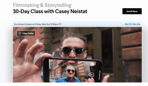 Filmmaking and Storytelling 30-Day Class with Casey Neistat