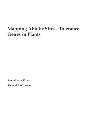 Mapping Abiotic Stress Tolerance Genes in Plants