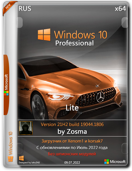 Windows 10 Pro x64 Lite 21H2.19044.1806 by Zosma (RUS/2022)