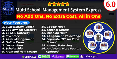 CodeCanyon - Global v6.0 NULLED - Multi School Management System Express - 21975378