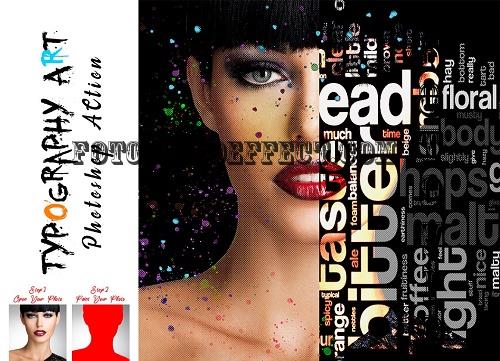 Typography Art Photoshop Action - 7380108