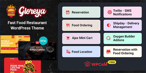 ThemeForest - Restaurant Fast Food & Delivery WooCommerce Theme - Gloreya v2.0.6 - 24951858