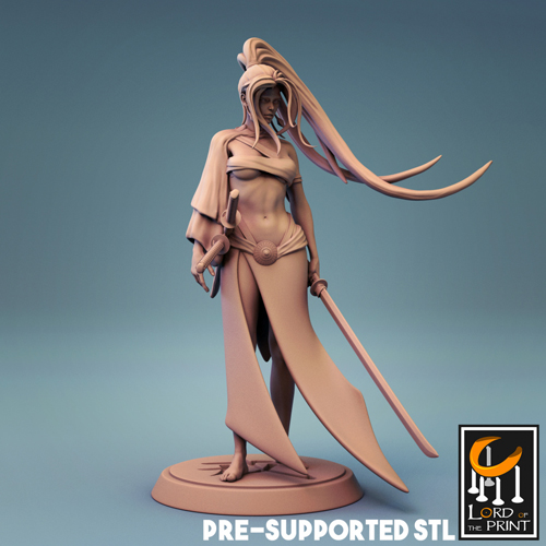 Samurai Female Fighter 3D Print