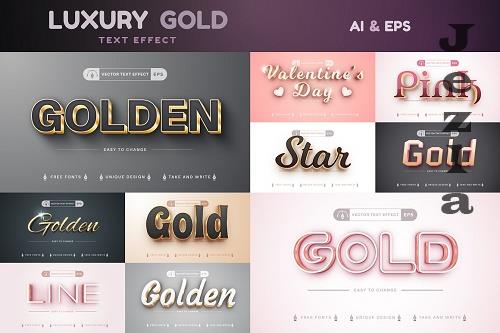 Set 10 Gold Editable Text Effects - 7385662