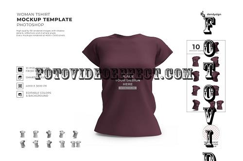 Woman Shirt Mockup Template Set - 2022602