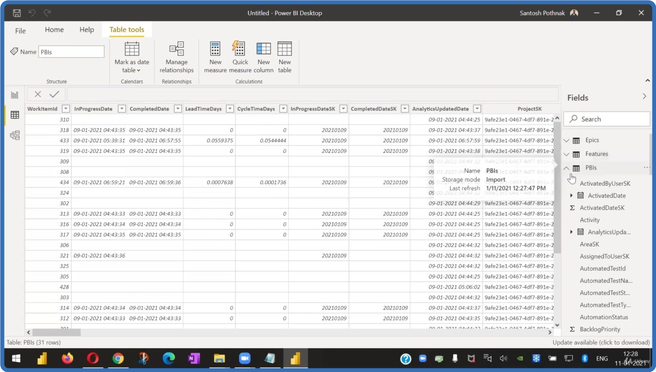 UDEMY Beginners Course on Power BI with Azure DevOps ADO