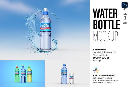Water Bottle Mockup - 5 views - 7396413