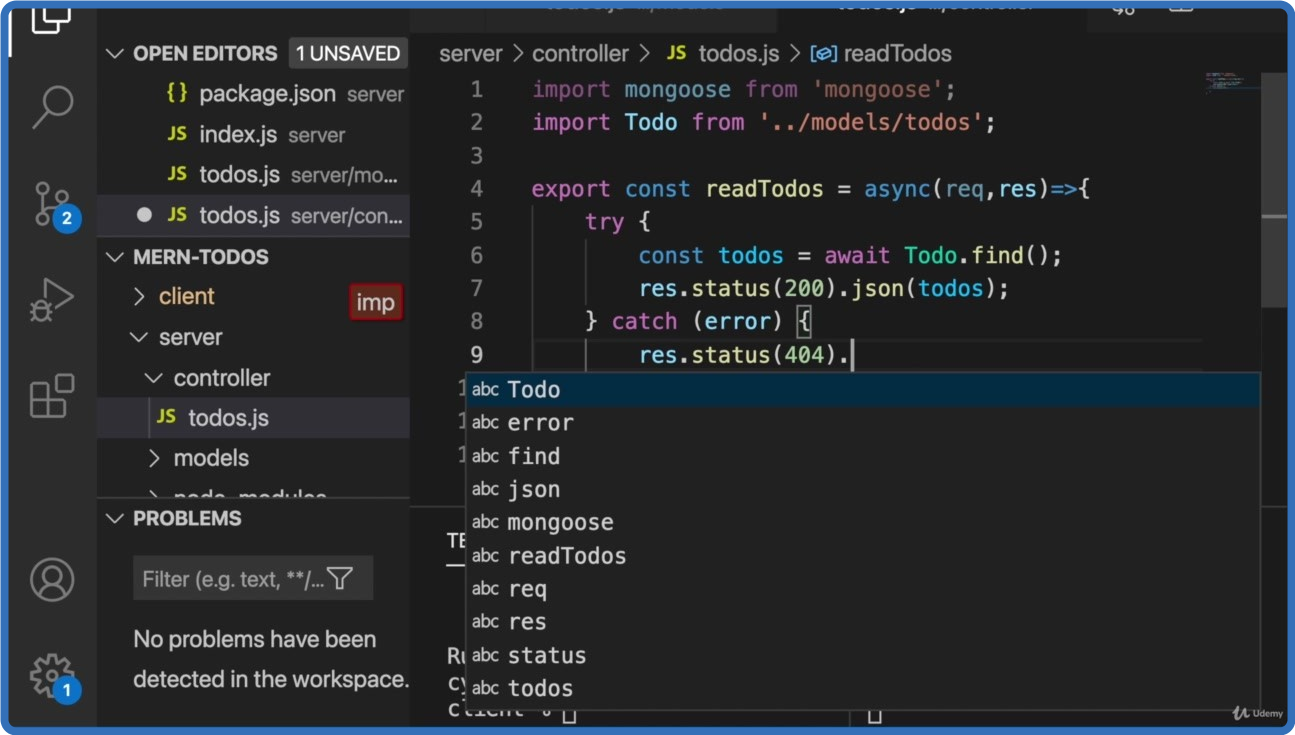 UDEMY Complete NodeJS Course with Express Socket IO and MongoDB