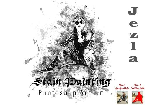 Stain Painting Photoshop Action - 7395530