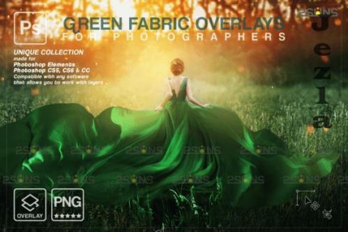 Green Flying dress overlay fabric - 7394432