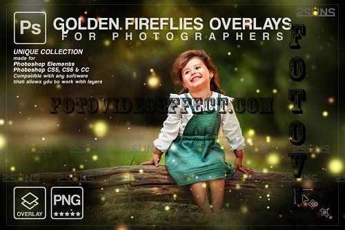 Gold Fireflies Photoshop overlay V3 - 7394481