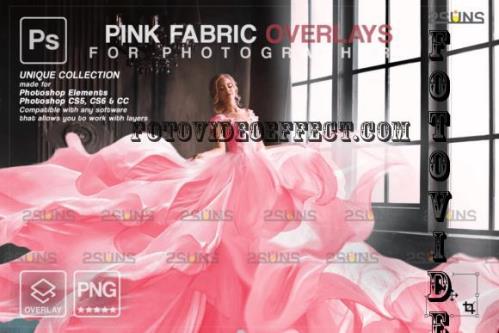 Pink flying fabric photoshop overlay - 7394420