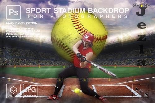 Softball Backdrop Sports Digital V.31 - 7394684