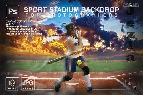 Softball Backdrop Sports Digital V48 - 7395097