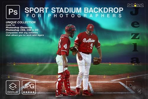 Baseball Backdrop Sports Digital V45- 7395133