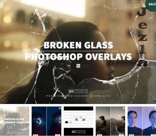 70 Broken Glass Overlays