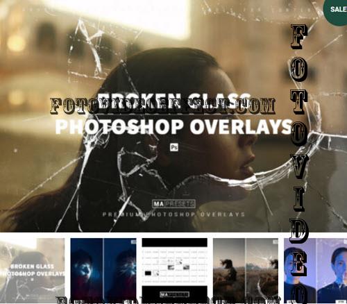 70 Broken Glass Overlays