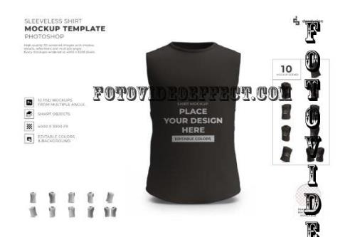 Sleeveless Shirt Mockup Template Set - 2035604