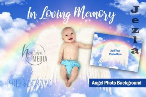 RIP Memorial Angel Wings Photo Template