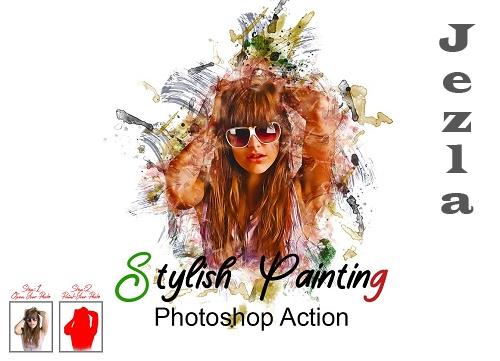 Stylish Painting Photoshop Action - 7404538