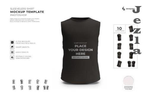 Sleeveless Shirt Mockup Template Set - 2035604