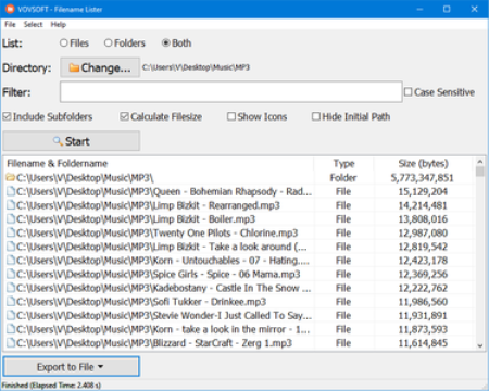 VovSoft Filename Lister 4.1.0 Portable